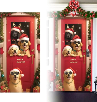 Weihnachtsdeko Haustür Türdeko Außen Front Door Banner Wand Deko Weihnachten - Bild 1 von 4