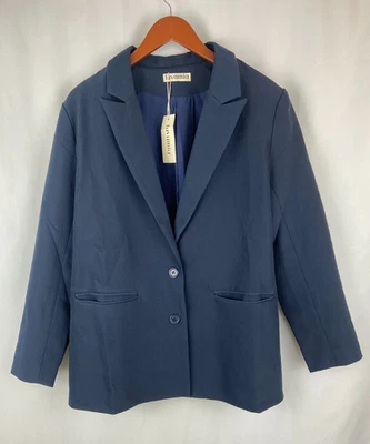 NWT Luvamia Navy Blue Women’s Blazer Jacket Size XL Work Business Pockets Chic - Image 1 of 4