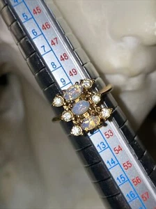 Avon Opal Gold Toned Costume Ring Size 5.5 - Picture 1 of 9