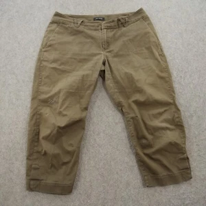 Arcteryx Pants Womens 12 Brown Capri Flat Front Chinos Trim Reflective Hiking - Picture 1 of 21