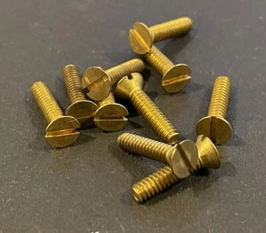 Tornillo de máquina de cabeza plana ranurado 4-40 x 1/2" LATÓN MACIZO (CANTIDAD-10) - Imagen 1 de 1