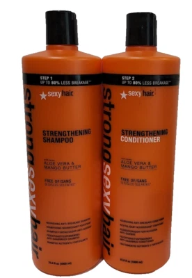 Strong Sexy Hair Strengthening Shampoo & Conditioner 33.8 Fl Oz ✨Aloe Vera Mango - Image 1 of 4
