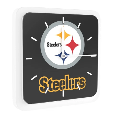 New 3 in 1 NFL Pittsburgh Steelers Home Office Decor Wall Desk Magnet Clock 6" Cover