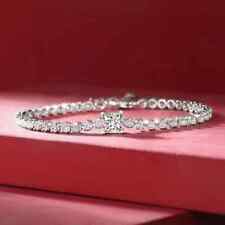 9.89 Ct Princess Cut Simulated Diamond Tennis Bracelet 14K White Gold Plated