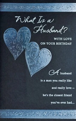 Tarjeta de CUMPLEAÑOS grande PARA ESPOSO CON AMOR, corazones azules — American Greetings +✉ Foto 1 de 4