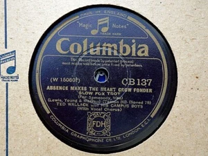 TED WALLACE - Absence Makes The Heart Grow / Little White Lies 78 rpm disc - Picture 1 of 1