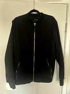 Helmut Lang Mens Crew Neck Full Zipper Bomber Jacket Black Size Large - Picture 1 of 3