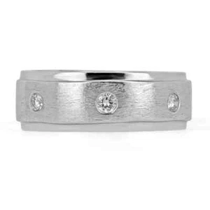 0.45tcw Natural Diamond 8.15MM Eternity Unisex Band - White Gold 14K - Picture 1 of 9