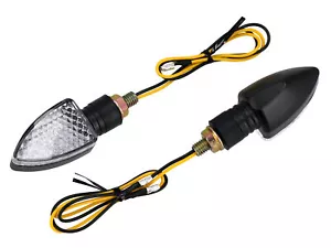 Set: 2x Blinker 12V LED, Dreieckform in Mattschwarz mit Klarglas - für Moped und - Bild 1 von 4