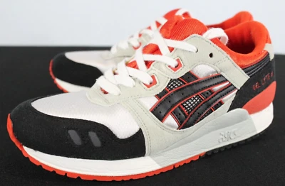 Zapatos ASICS C5A4N.0190 GEL-LYTE III GS Blanco Negro Naranja Malla Gamuza Talla 5 Foto 1 de 4