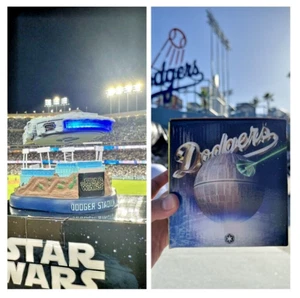 Set of 2 Millennium Falcon 2024 Death Star 2025 Dodgers STAR WARS Bobblehead SGA - Picture 1 of 2