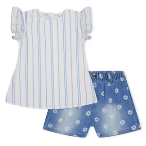 Hello World Girls Baby Girl Frill Top and Print Short Set Clothing Sets - Picture 1 of 1