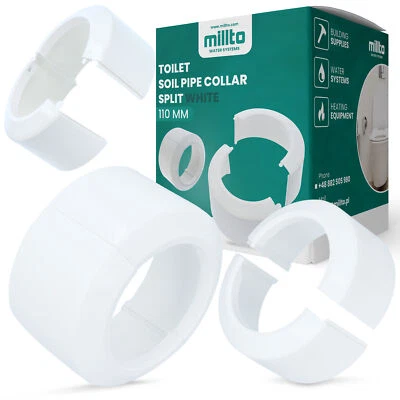 Millto™ toilet connection rosette folding rosette 110 mm 2 pieces toilet nozzle cover rosette - Image 1 of 4