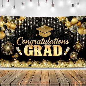 , Large Graduation Backdrop - 72X12 Inch | Congrats Grad Banner for Graduation D - Picture 1 of 12