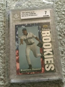 1994 Upper Deck Electric Diamond RC Alex Rodriguez NY Yankees BGS 7 Subs 7 7 9 9 - Picture 1 of 2