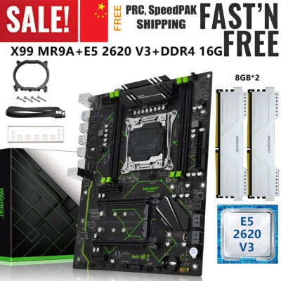 X99 Motherboard LGA 2011-v3 with Xeon E5 2620 V3 CPU 16GB DDR4 ECC RAM Combo Kit - Image 1 of 4