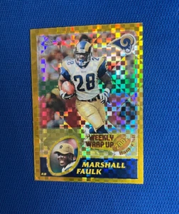 2003 TOPPS CHROME MARSHALL FAULK RAMS WEEKLY WRAP UP GOLD XFRACTOR #152 /101 - Picture 1 of 2