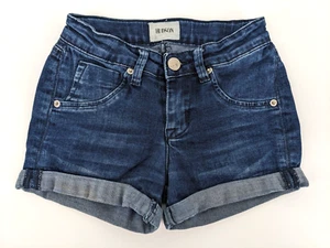 Hudson Dark Wash Blue Denim Rolled Hem Cuff Jean Shorts Girl Size 8 - Picture 1 of 9