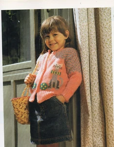 GIRL'S CAT SWEATER KNITTING PATTERN - Picture 1 of 1