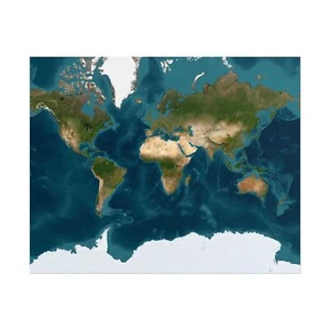 🗺️ Weltkarte Poster - Maßstabsgetreues geografisches Wandbild - Erde aus dem All Druck - Bild 1 von 25
