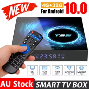 5G T95 6K for Android TV BOX 10.0 Quad Core Smart Media Players 4G+32GB USB 2.0 - Picture 1 of 12