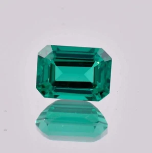 Piedra preciosa suelta natural impecable verde esmeralda de Zambia corte radiante certificado GIT - Imagen 1 de 9