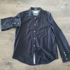 PENGUIN Men's Black Heritage Slim Fit Dress Shirt Long Sleeve Logo XL 
