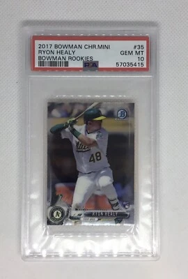 2017 Bowman Chrome Mini A’s Ryon Healy RC #35 PSA 10 POP 8 - Image 1 of 3