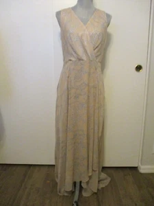 Maxi Vestido TOMMY HILFIGER Beige Mujer Dobladillo Asimétrico Forrado Sin Mangas Talla 8 - Imagen 1 de 13