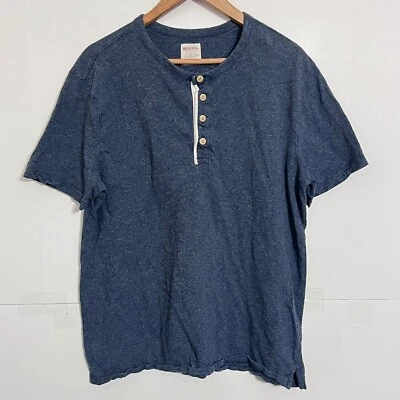 Camiseta pulóver Merona Henley para hombre talla L gris manga corta abotonada Foto 1 de 4