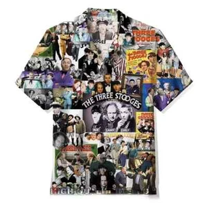 The Three Stooges TV Series Graphic Hawaiian Shirt, shirt US size - Picture 1 of 2