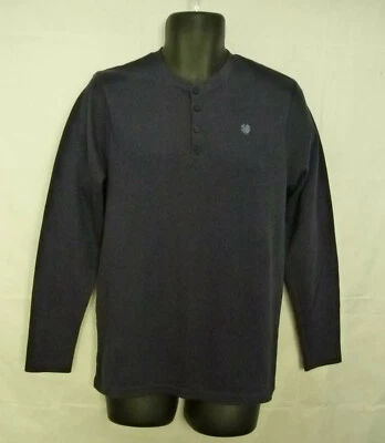 Lucky Brand Sleepwear Clover Logo Men’s Blue Henley Long Sleeve Sz M - Image 1 of 4