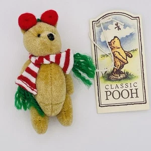 Disney Classic Winnie the Pooh Plush Jointed Hanging Christmas Ornament 3" - Picture 1 of 8