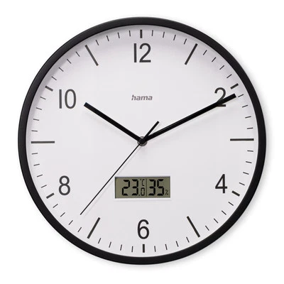Hama Funkwanduhr Wanduhr Funkuhr lautlos ohne Ticken 35cm + Thermo-/Hygrometer - Bild 1 von 4
