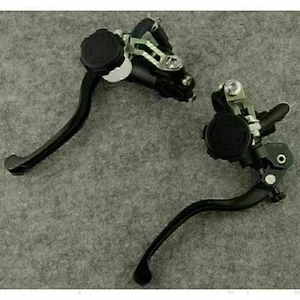 7/8" Universal Master Zylinder Bremse Kupplung Hebel mit Reservoir Paar Schwarz - Picture 1 of 6