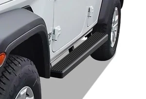 SUPERSEDED Running Boards 4" Matte Black Fit 18-25 Jeep Wrangler JL 4Dr - Picture 1 of 6