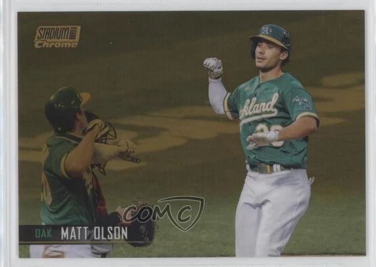 2021 Topps Stadium Club Chrome Gold Refractor /50 Matt Olson #69 - Image 1 of 2