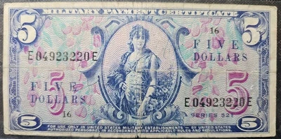 US MPC Military Payment Certificate - 5 Dollars Note - Image 1 of 2