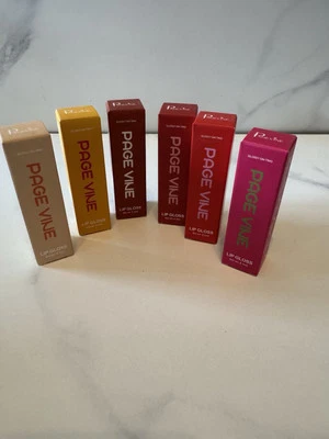 PAGE VINE Lip Gloss Lot Of 6 Colors 6.5mL Each. Glossy On Trio Lip Oil Pink Red  - Image 1 of 4
