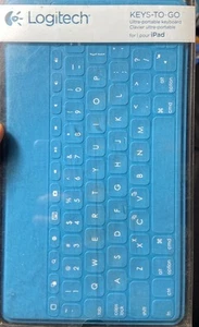 Logitech Keys To Go Keyboard Ultra Portable Teal for ipad iphone Apple TV - Picture 1 of 3