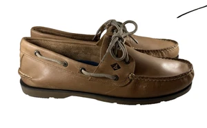 Sperry Top Sider Cuero Mocasín Sotavento 2 Ojos Barco Zapatos Tostado 0777894 Hombres 13 NUEVO - Imagen 1 de 9