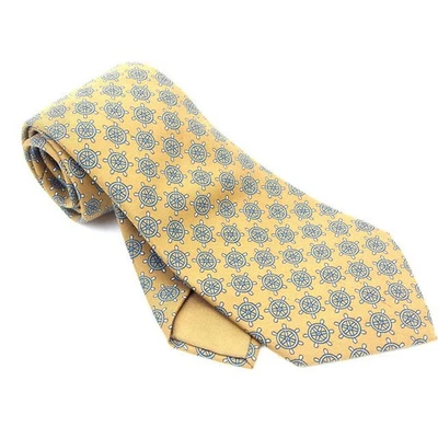 HERMES Corbata Verde X Azul Mujer Auténtica Segunda Mano Foto 1 de 4