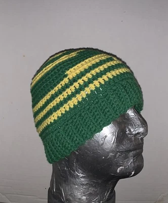 钩针漩涡成人绿色黄色牙买加豆豆秋冬UNISEX — 第 1/3 张图片