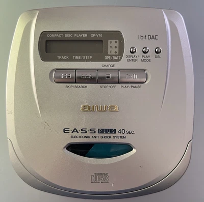 Vintage Aiwa EASS Plus 40 Sec. CD player portátil XP-V70 não testado - Imagem 1 de 4