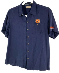 Auburn University Tigers Chiliwear Mens L Dark Blue Button Front Camp Shirt - Picture 1 of 6
