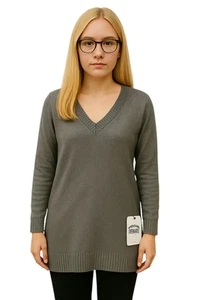 Womens IDI By Matthew Jumper Brown UK 12/14 Long Sleeve Soft Pullover V Neck - Picture 1 of 6