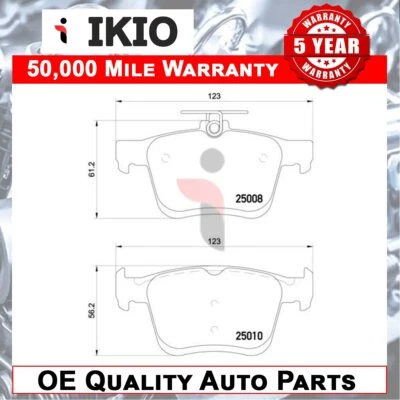 Fits VW Golf 2014-2021 Electric + Other Models Brake Pads Set Rear Ikio - Image 1 of 2