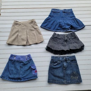 Lot Of 5 Crazy8 Dockers Denim Jean Skort & Shorts Skirt Blue Black Adjastable 5 - Picture 1 of 10