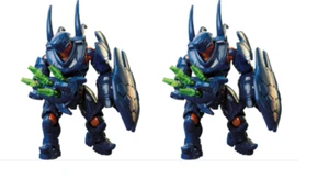 LOTE 2 figuras Halo Mega Bloks Construx Covenant Blue Hunter genuinas - Imagen 1 de 3