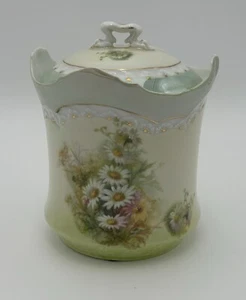 Crown R.C. Rosenthal Porcelain Cracker Jar Daisies Hand painted - Picture 1 of 9